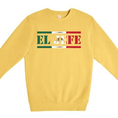 El Jefe Mexican Chef Hispanic Boss Mexico Dia De Los Muertos Premium Crewneck Sweatshirt