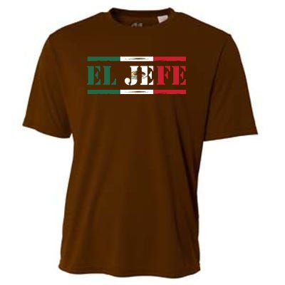 El Jefe Mexican Chef Hispanic Boss Mexico Dia De Los Muertos Cooling Performance Crew T-Shirt