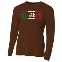 El Jefe Mexican Chef Hispanic Boss Mexico Dia De Los Muertos Cooling Performance Long Sleeve Crew