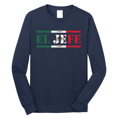 El Jefe Mexican Chef Hispanic Boss Mexico Dia De Los Muertos Long Sleeve Shirt