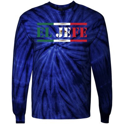 El Jefe Mexican Chef Hispanic Boss Mexico Dia De Los Muertos Tie-Dye Long Sleeve Shirt