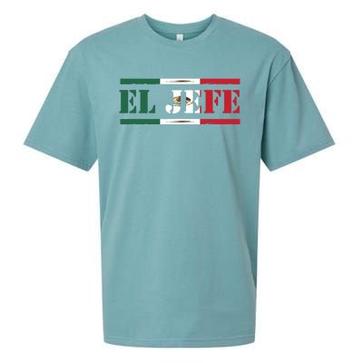 El Jefe Mexican Chef Hispanic Boss Mexico Dia De Los Muertos Sueded Cloud Jersey T-Shirt