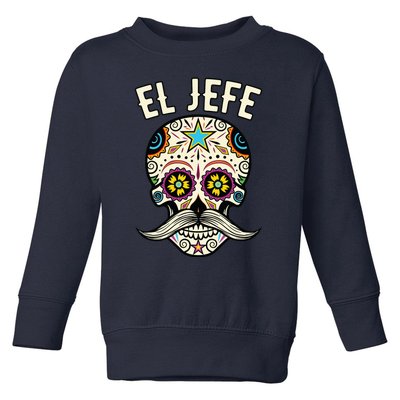 El Jefe Mexican Boss Sugar Skull Day Of The Dead Toddler Sweatshirt