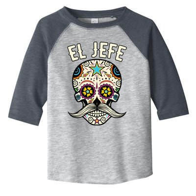 El Jefe Mexican Boss Sugar Skull Day Of The Dead Toddler Fine Jersey T-Shirt