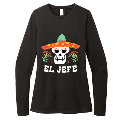 El Jefe Mexican Skull Day Of The Dead Womens CVC Long Sleeve Shirt