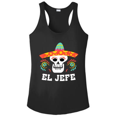 El Jefe Mexican Skull Day Of The Dead Ladies PosiCharge Competitor Racerback Tank