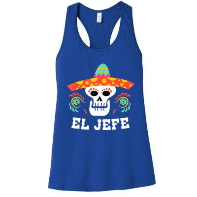 El Jefe Mexican Skull Day Of The Dead Women's Racerback Tank