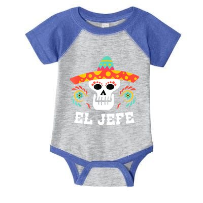 El Jefe Mexican Skull Day Of The Dead Infant Baby Jersey Bodysuit