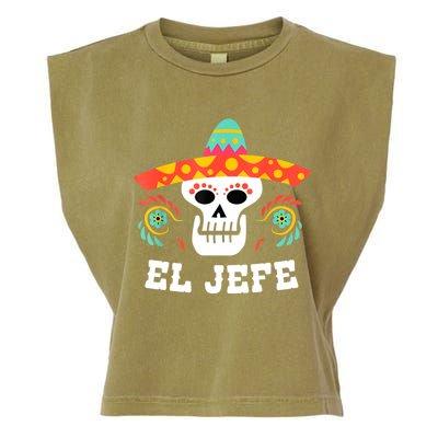 El Jefe Mexican Skull Day Of The Dead Garment-Dyed Women's Muscle Tee