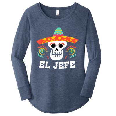 El Jefe Mexican Skull Day Of The Dead Women's Perfect Tri Tunic Long Sleeve Shirt