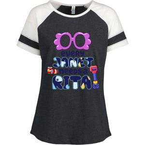 Every Janet Needs A Rita Magnet Enza Ladies Jersey Colorblock Tee