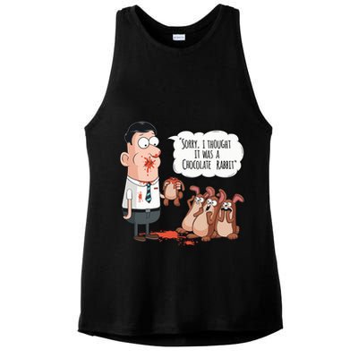 Easter Joke Sorry I Thought It Was A Chocolate Rabbit Ladies PosiCharge Tri-Blend Wicking Tank