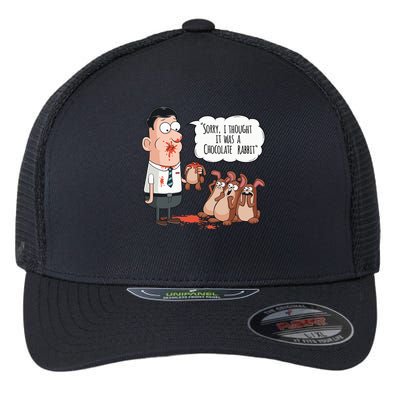 Easter Joke Sorry I Thought It Was A Chocolate Rabbit Flexfit Unipanel Trucker Cap