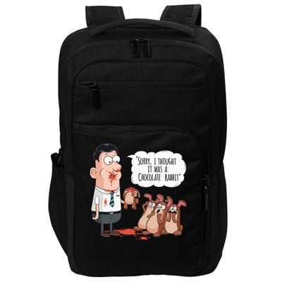 Easter Joke Sorry I Thought It Was A Chocolate Rabbit Impact Tech Backpack