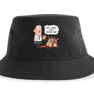 Easter Joke Sorry I Thought It Was A Chocolate Rabbit Sustainable Bucket Hat