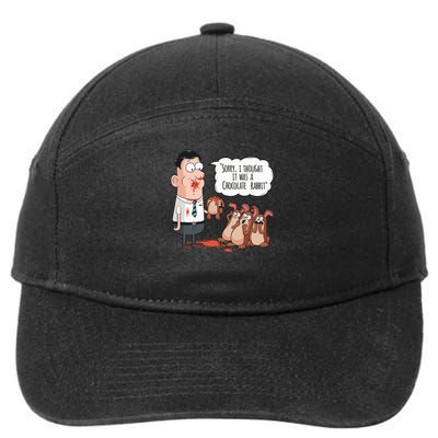 Easter Joke Sorry I Thought It Was A Chocolate Rabbit 7-Panel Snapback Hat