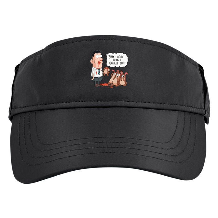 Easter Joke Sorry I Thought It Was A Chocolate Rabbit Adult Drive Performance Visor