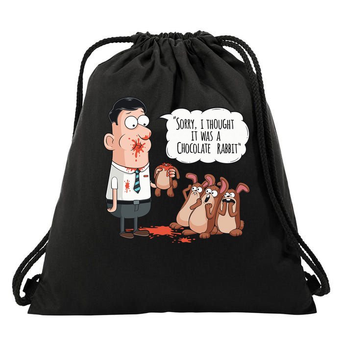 Easter Joke Sorry I Thought It Was A Chocolate Rabbit Drawstring Bag