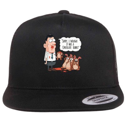 Easter Joke Sorry I Thought It Was A Chocolate Rabbit Flatbill Hat