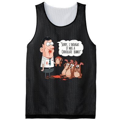 Easter Joke Sorry I Thought It Was A Chocolate Rabbit Mesh Reversible Basketball Jersey Tank