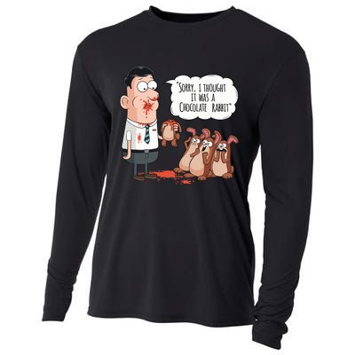 Easter Joke Sorry I Thought It Was A Chocolate Rabbit Cooling Performance Long Sleeve Crew