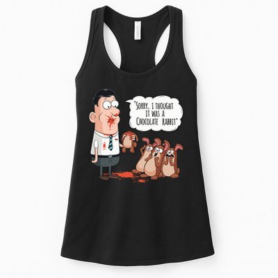 Easter Joke Sorry I Thought It Was A Chocolate Rabbit Womens Tank Top