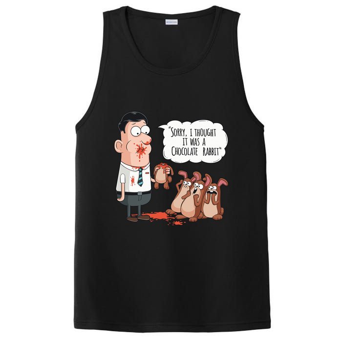 Easter Joke Sorry I Thought It Was A Chocolate Rabbit PosiCharge Competitor Tank