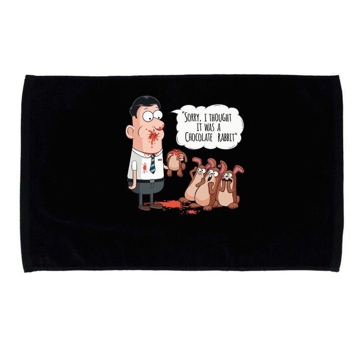 Easter Joke Sorry I Thought It Was A Chocolate Rabbit Microfiber Hand Towel