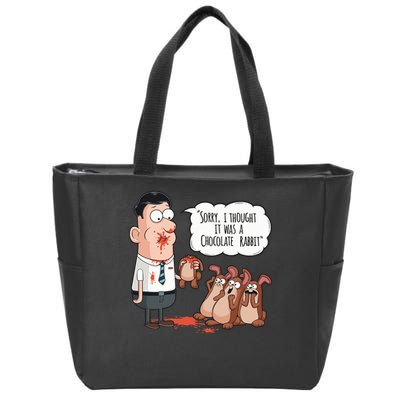 Easter Joke Sorry I Thought It Was A Chocolate Rabbit Zip Tote Bag