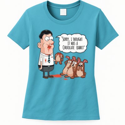 Easter Joke Sorry I Thought It Was A Chocolate Rabbit Womens T-Shirt