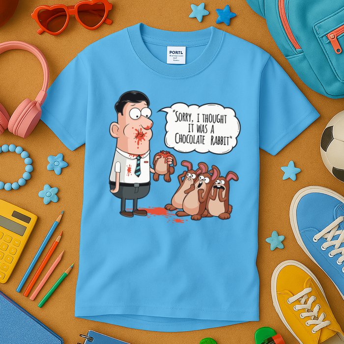 Easter Joke Sorry I Thought It Was A Chocolate Rabbit Kids T-Shirt