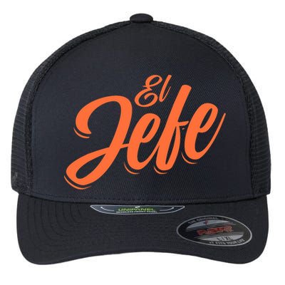 El Jefe Spanish Mexican The Boss Flexfit Unipanel Trucker Cap