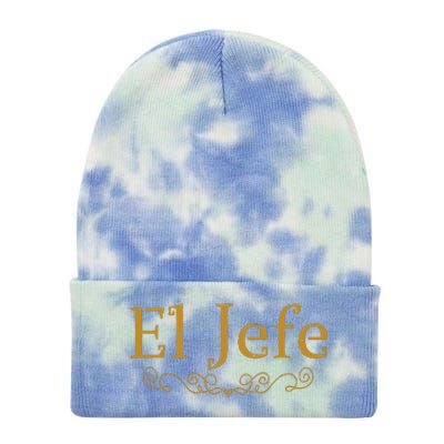 El Jefe The Boss In Spanish Funny Mexican Boss Gift Tie Dye 12in Knit Beanie