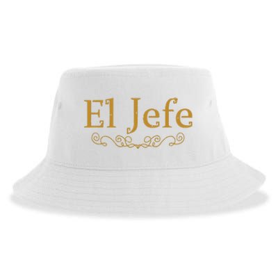 El Jefe The Boss In Spanish Funny Mexican Boss Gift Sustainable Bucket Hat