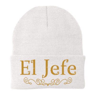 El Jefe The Boss In Spanish Funny Mexican Boss Gift Knit Cap Winter Beanie