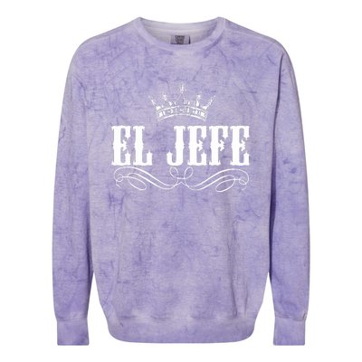 EL JEFE The Boss The King Mexican Colorblast Crewneck Sweatshirt