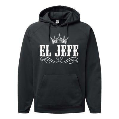 EL JEFE The Boss The King Mexican Performance Fleece Hoodie