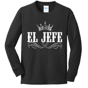 EL JEFE The Boss The King Mexican Kids Long Sleeve Shirt