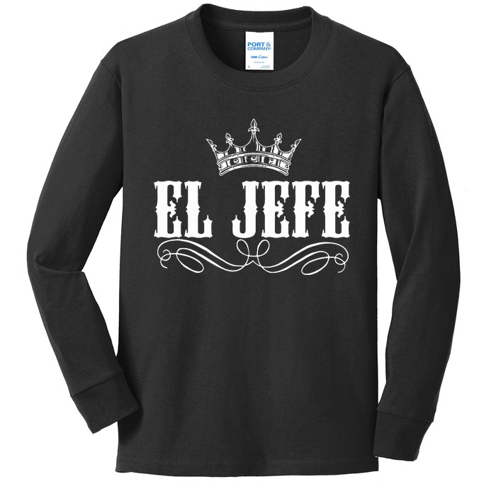 EL JEFE The Boss The King Mexican Kids Long Sleeve Shirt