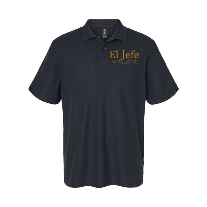 El Jefe The Boss In Spanish Funny Mexican Boss Softstyle Adult Sport Polo