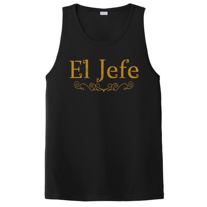 El Jefe The Boss In Spanish Funny Mexican Boss PosiCharge Competitor Tank