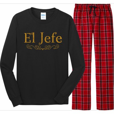 El Jefe The Boss In Spanish Funny Mexican Boss Gift Long Sleeve Pajama Set