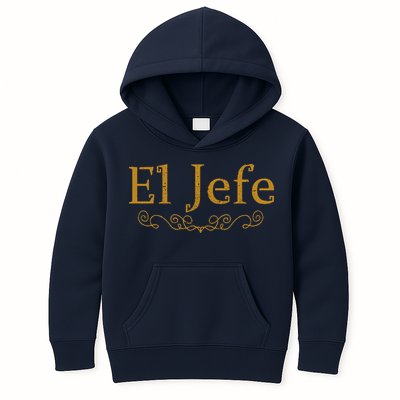El Jefe The Boss In Spanish Funny Mexican Boss Gift Kids Hoodie