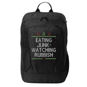 Eating Junk Watching Rubbish Funny Christmas City Backpack