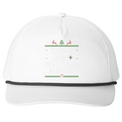 Eating Junk Watching Rubbish Funny Christmas Snapback Five-Panel Rope Hat