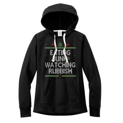 Eating Junk Watching Rubbish Funny Christmas Women's Fleece Hoodie