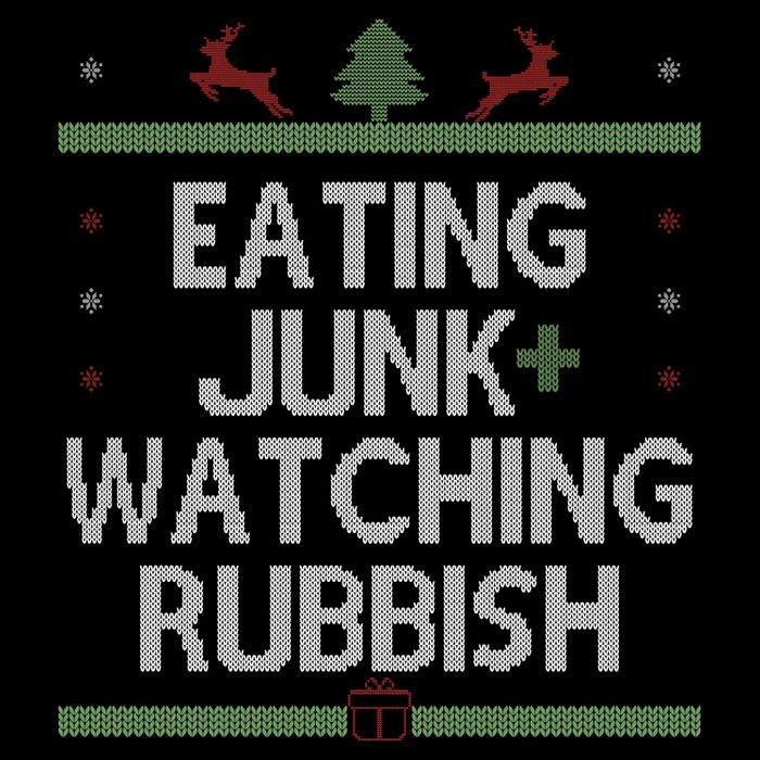 Eating Junk Watching Rubbish Funny Christmas Bag
