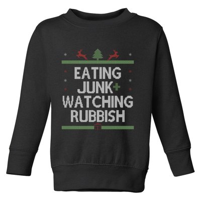 Eating Junk Watching Rubbish Funny Christmas Toddler Sweatshirt