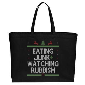 Eating Junk Watching Rubbish Funny Christmas Cotton Canvas Jumbo Tote