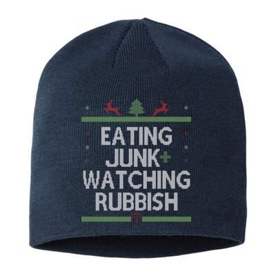 Eating Junk Watching Rubbish Funny Christmas Sustainable Beanie